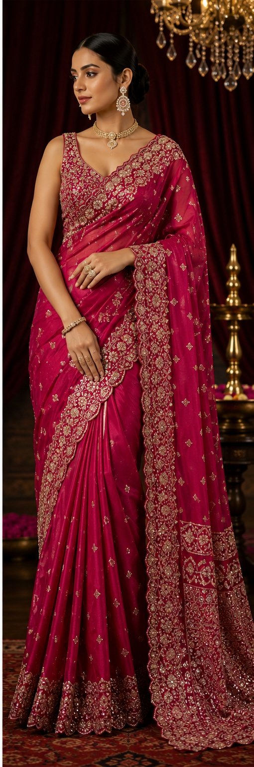 Magenta Saree