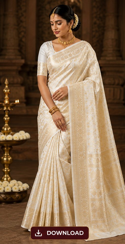White Silk Saree