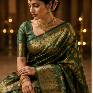 Herytale Green silk saree